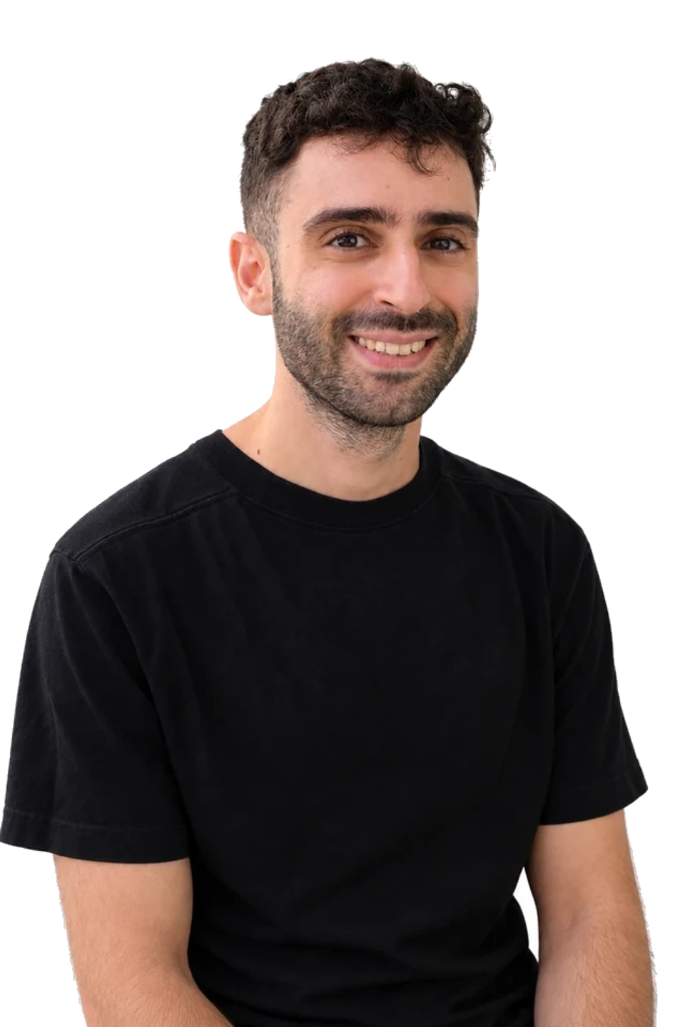 Fouad Salaime, smiling, in a black T-shirt