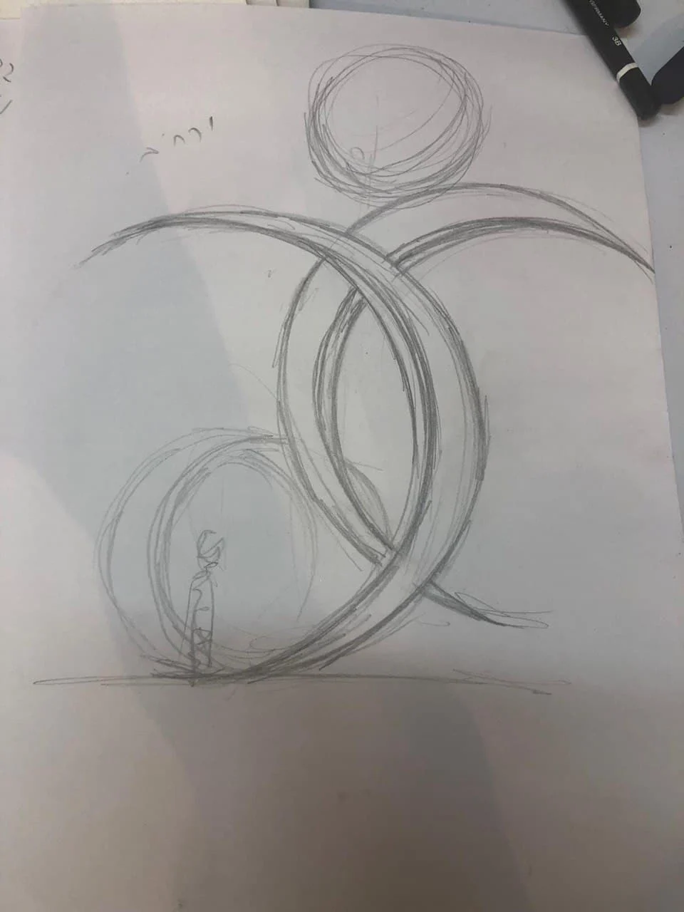 Hand-drawn concept sketch of Luna’s interconnected circular forms.